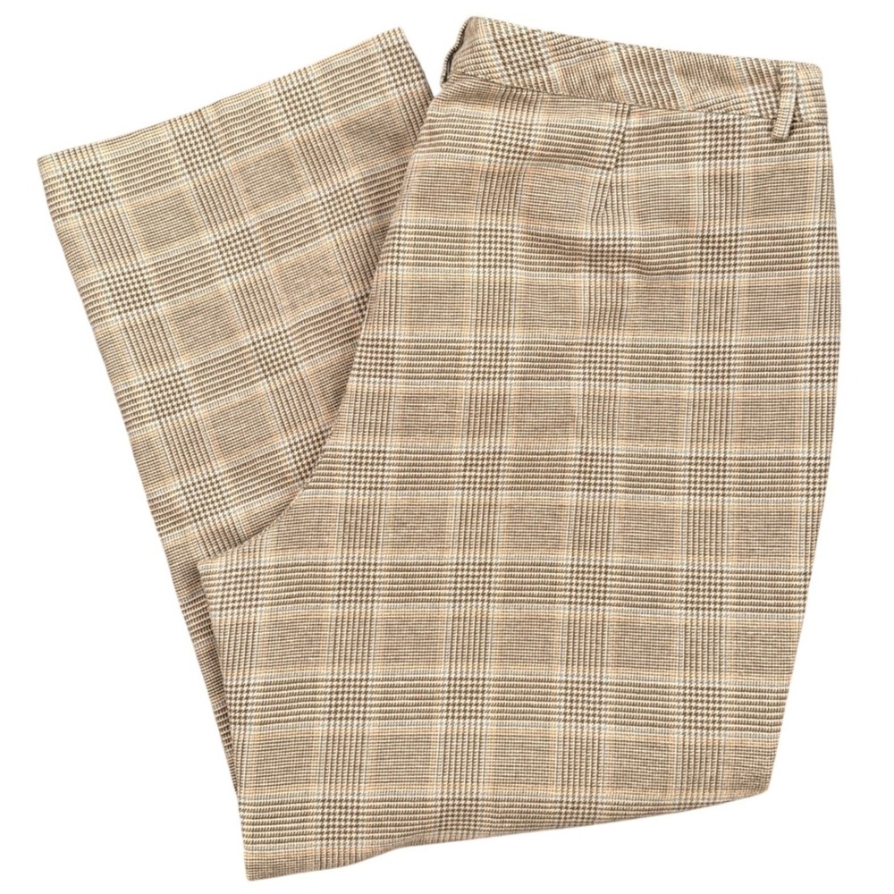 A3 LL Bean Trousers Glen Plaid‎ Classic Straight Leg Academic Cotton Lined 20